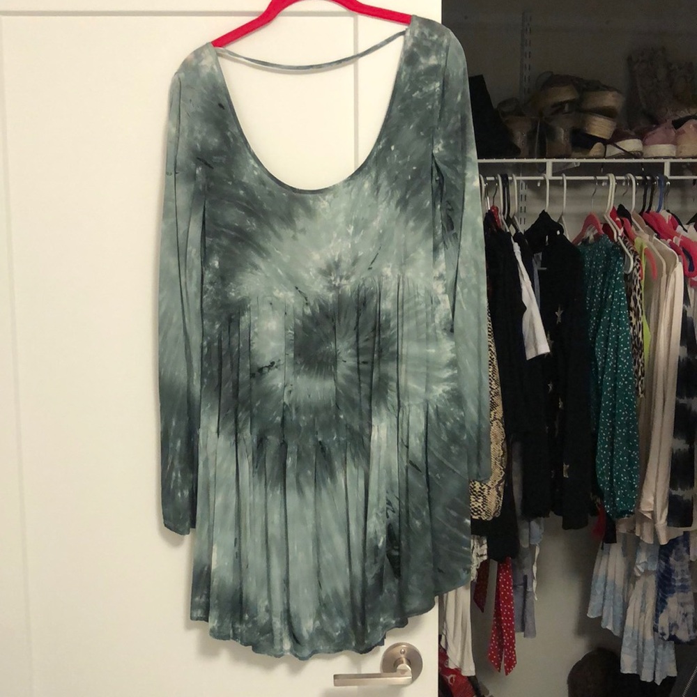Tie dye open back dress